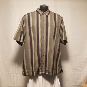 Tommy Bahama mens casual botton up Shirt Strips XL